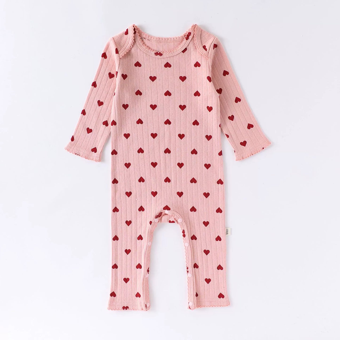 Spring Arrival Baby Unisex Long Sleeves Cute Heart Pattern Rompers-1