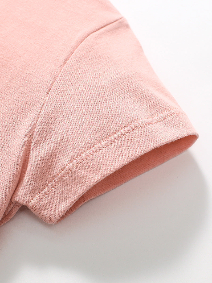 Girls Lady Print T-Shirt In European And American Style For Summer-3