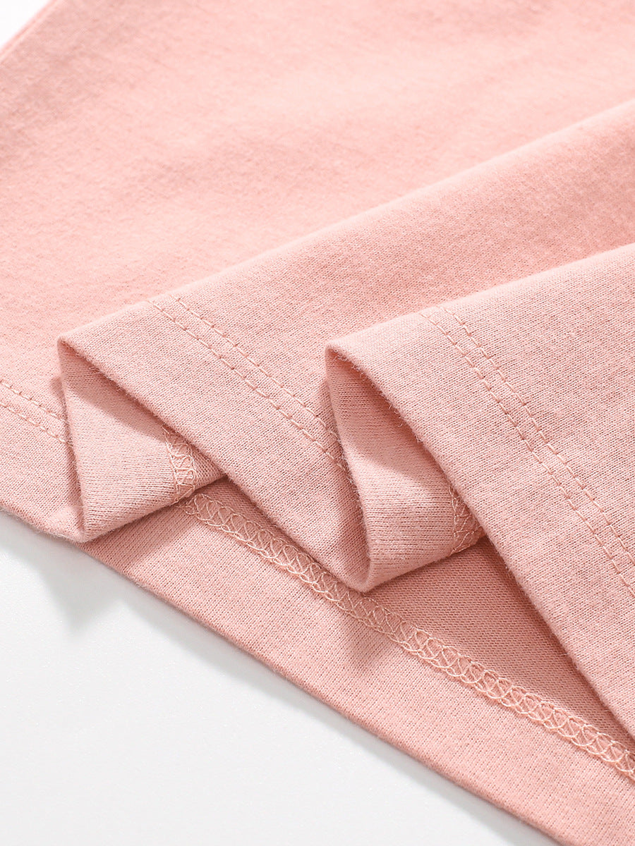 Girls Lady Print T-Shirt In European And American Style For Summer-4