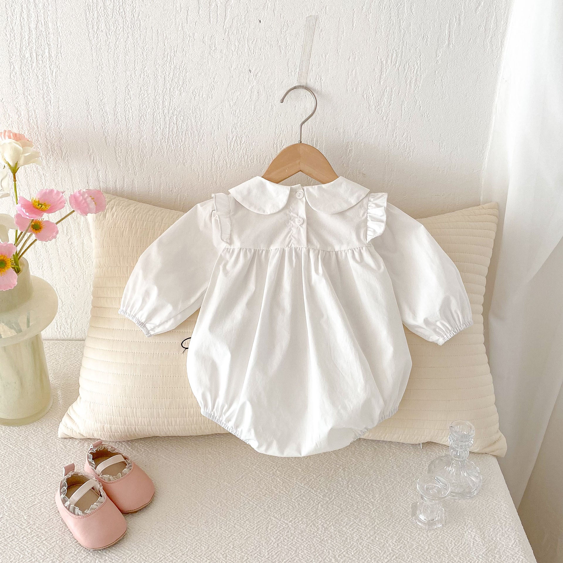 Spring Arrival Baby Girls Cute Rabbits and Heart Pattern Long Sleeves Onesies-2