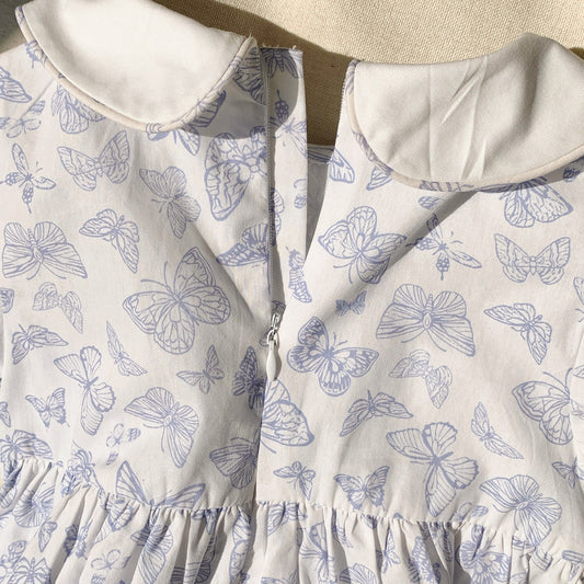 Summer Baby Kids Girls Short Sleeves Butterfly Pattern Printed Dress