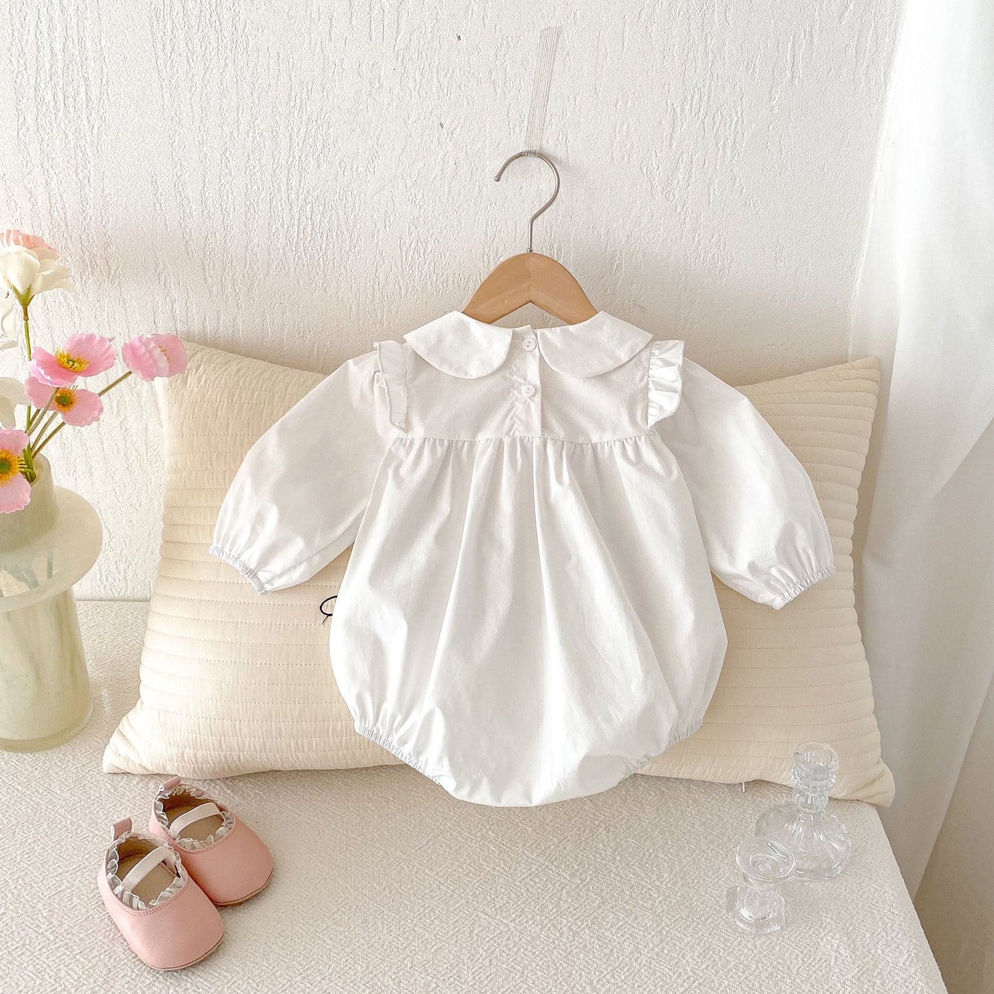 Spring Arrival Baby Girls Cute Rabbits and Heart Pattern Long Sleeves Onesies