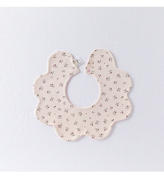 Adorable Simple Pattern Cotton Snap-on Flowers Shaped Bib-11